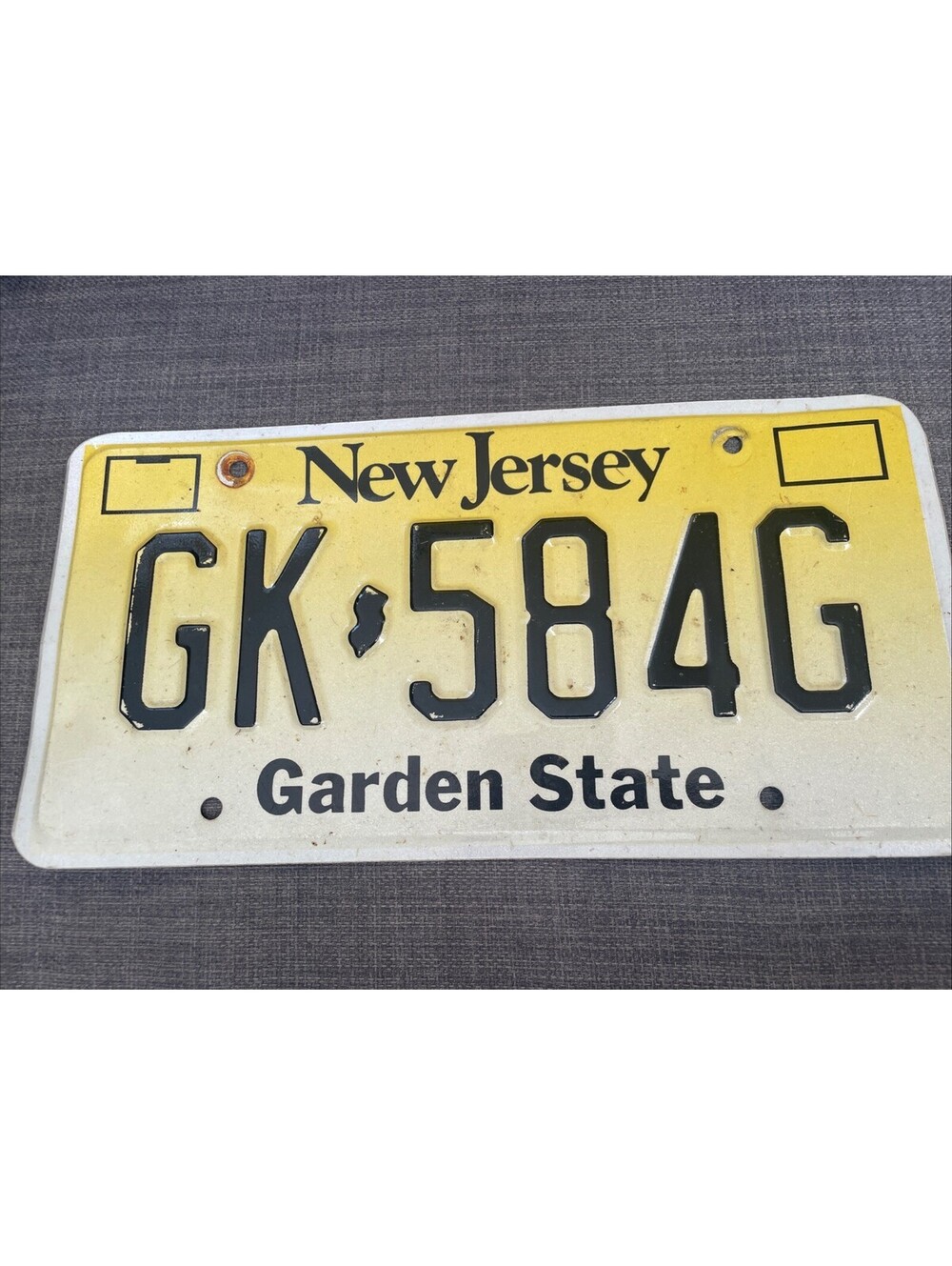 New Jersey NJ License Plate TX USA American Expired Garden State GK 584G